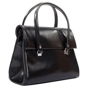 Pre Loved Comme Des Garcons Vintage Structured Top Handle Handbag Women black |